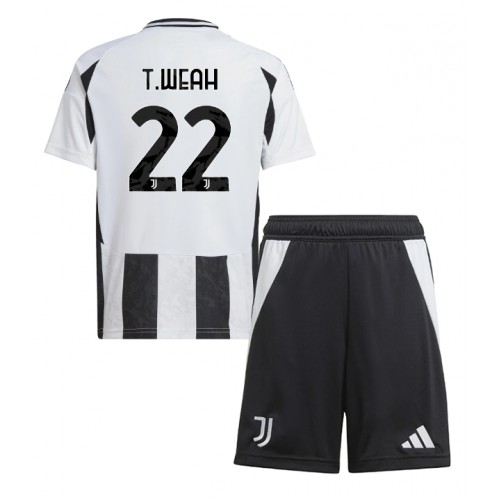 Dětský fotbalový dres Juventus Timothy Weah #22 2024-25 Domácí Krátký Rukáv (+ trenýrky)